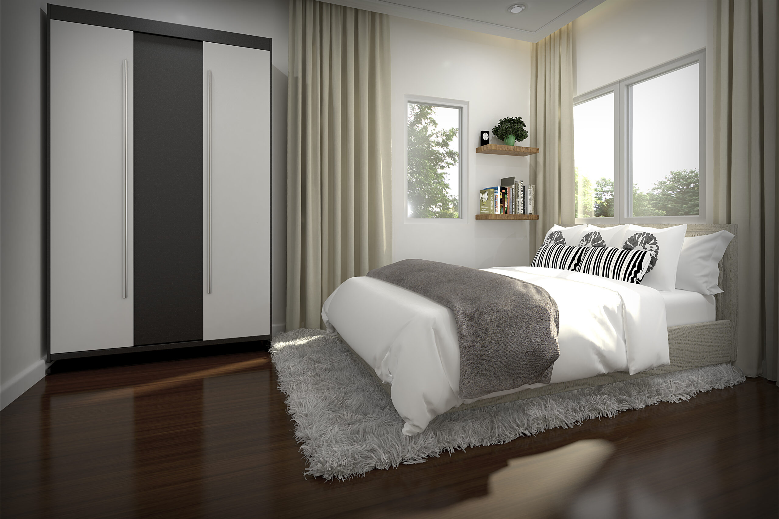 CHEERFUL HOMES_RENDER_201704 - 3BR Dressed Up Unit, Bedroom 1, view1